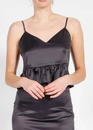 Satin Babydoll Crop Top