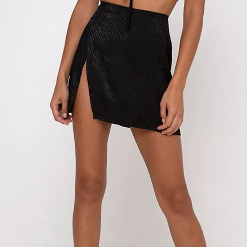 Satin Zebra Mini Skirt