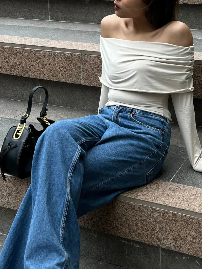 Savannah Off Shoulder Top in Bone