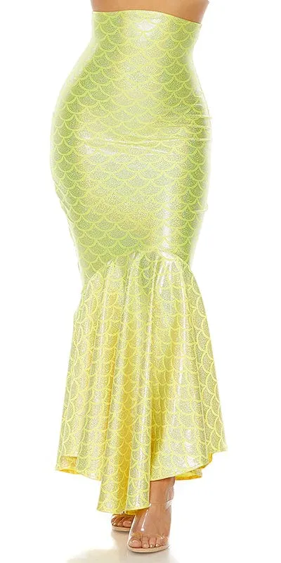 Sexy Neon Hologram Mermaid Skirt