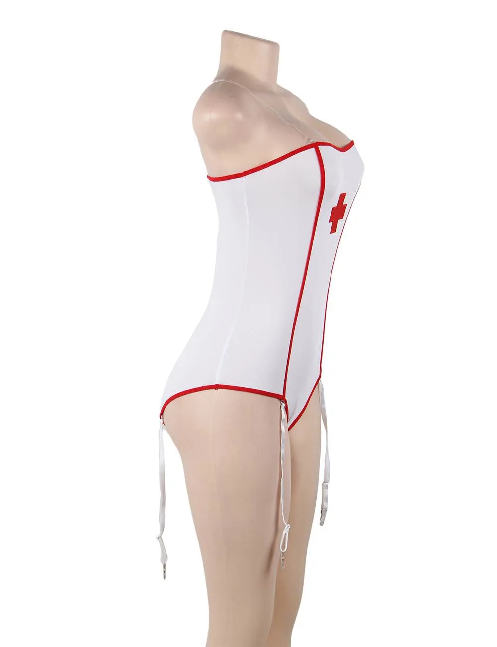 Sexy Off The Shoulder Nurse Costume Teddy