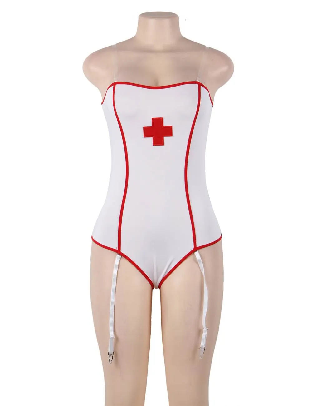 Sexy Off The Shoulder Nurse Costume Teddy