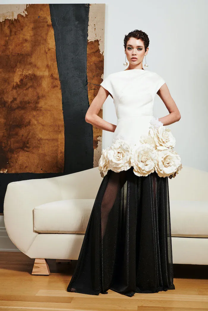 Sheer Black Metallic Maxi Skirt