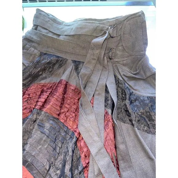 Shernett Swaby Flared A-Line Skirt - Size 6, 100% Cotton, Brown