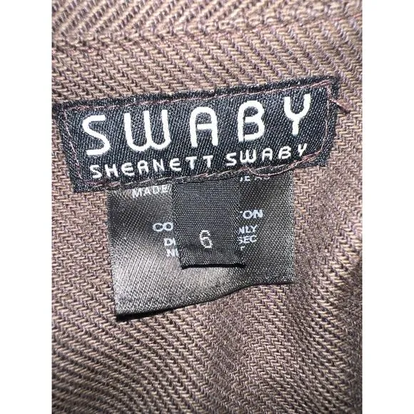 Shernett Swaby Flared A-Line Skirt - Size 6, 100% Cotton, Brown