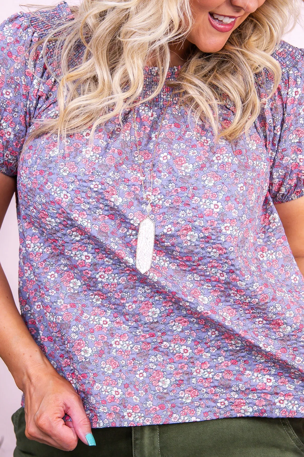 Shop The Look Dusty Lilac/Multi Color Floral Top - T9519DLI