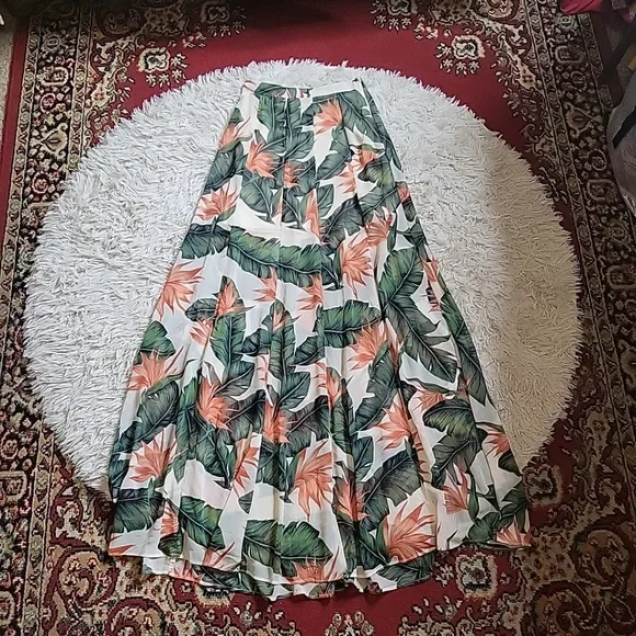 Show Me Your Mumu Princess Di Maxi Skirt Paradise Found Tropical XS New NWT