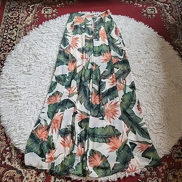 Show Me Your Mumu Princess Di Maxi Skirt Paradise Found Tropical XS New NWT