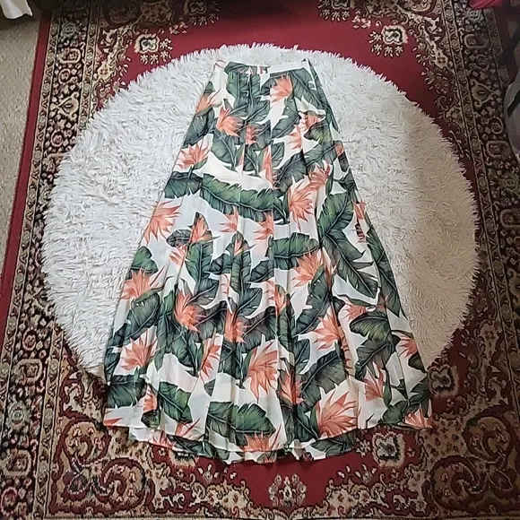 Show Me Your Mumu Princess Di Maxi Skirt Paradise Found Tropical XS New NWT