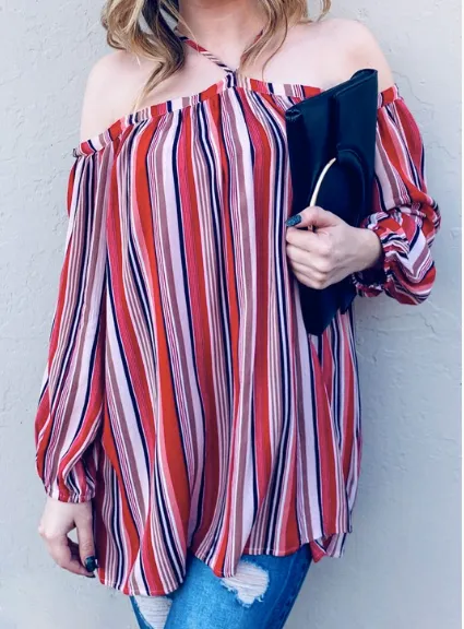 Sierra Off the Shoulder Top (Red)