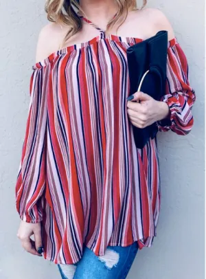 Sierra Off the Shoulder Top (Red)