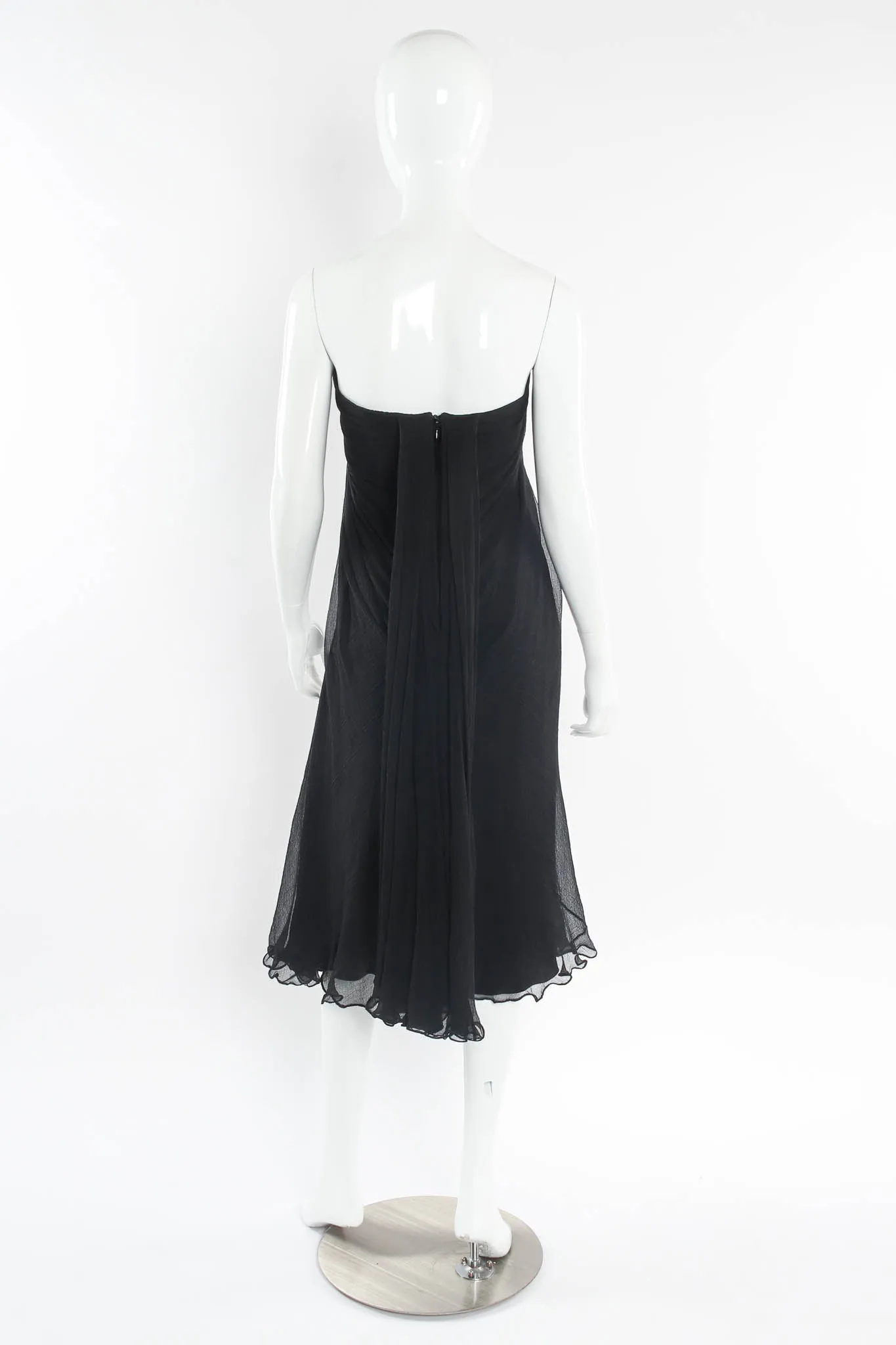 Silk Column Drape Dress