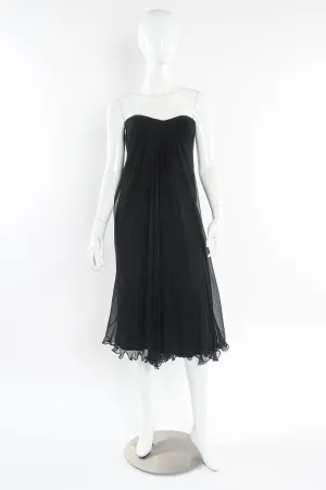 Silk Column Drape Dress