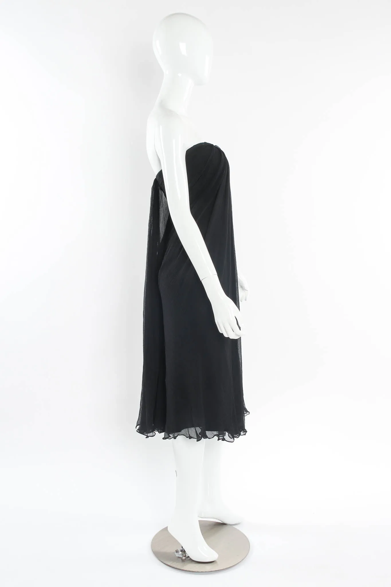 Silk Column Drape Dress