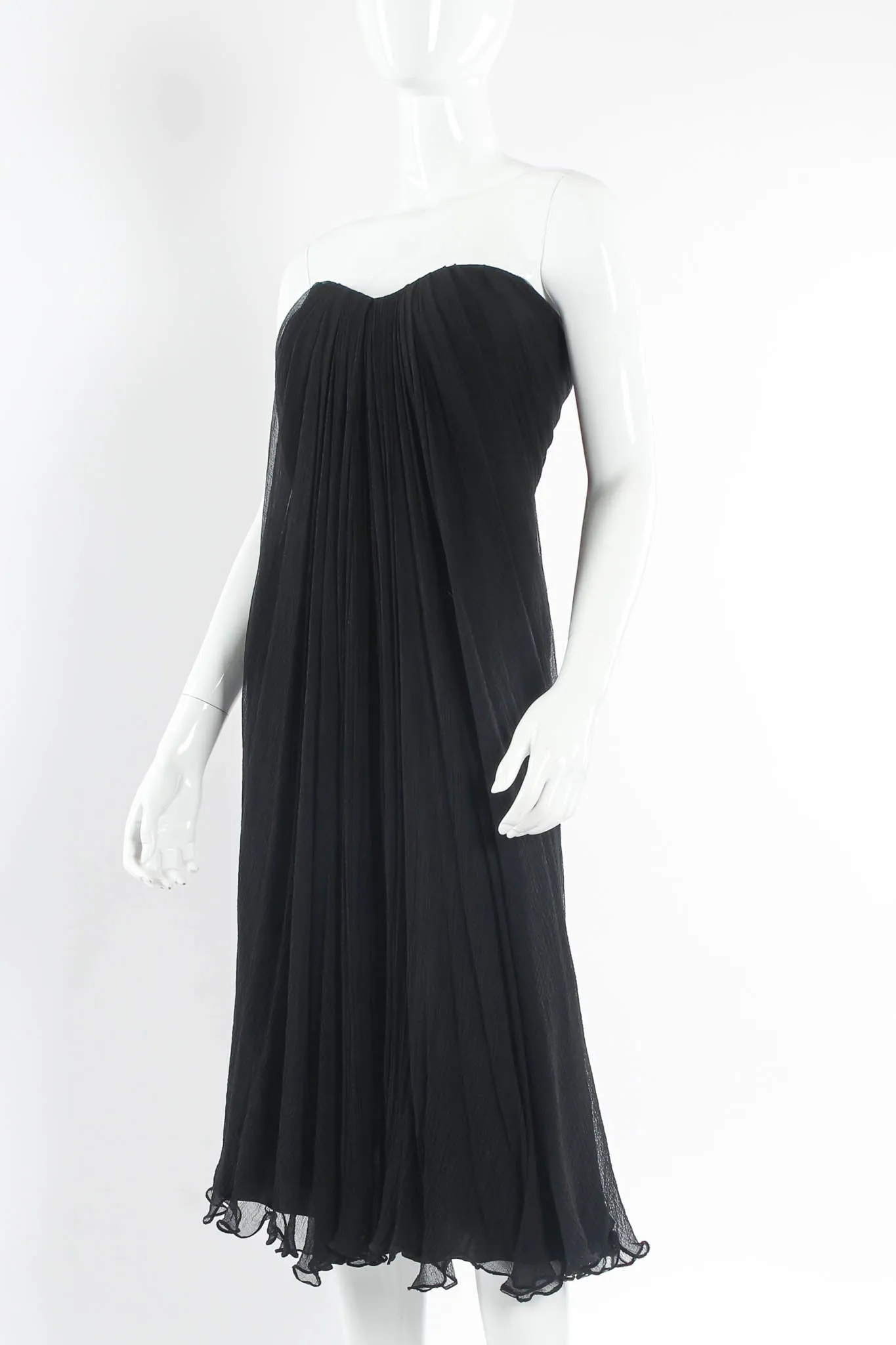 Silk Column Drape Dress
