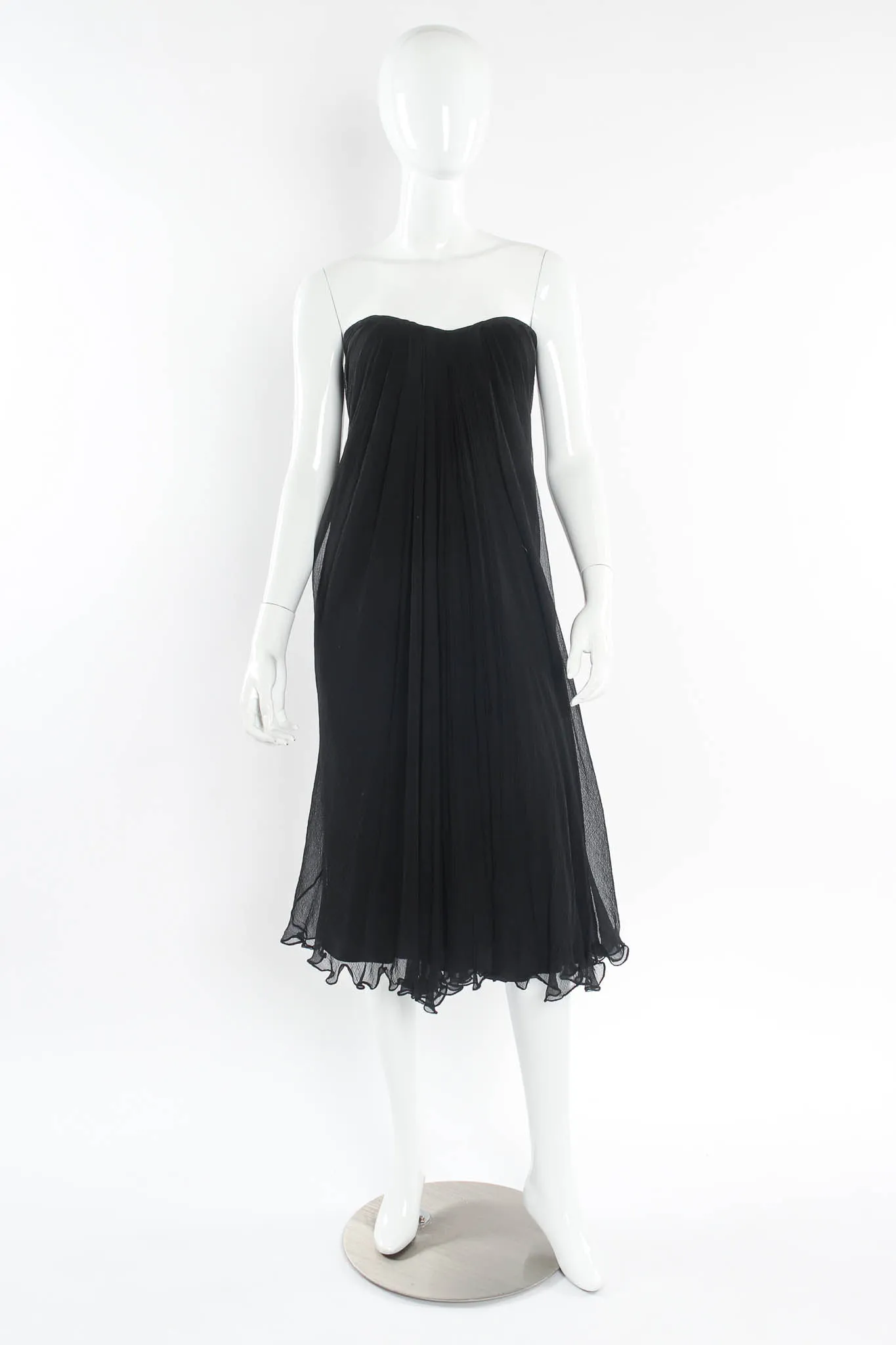 Silk Column Drape Dress