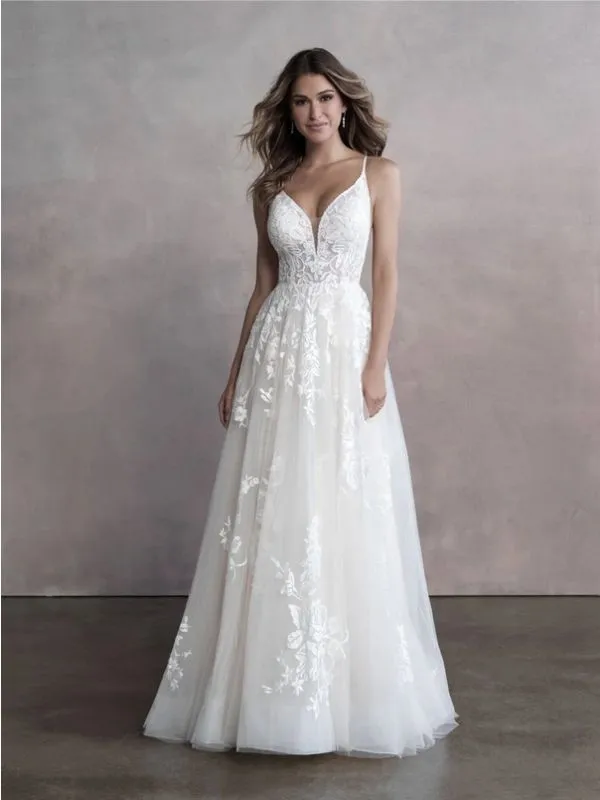 Size 6 Allure 9802 Champagne/Ivory Gown