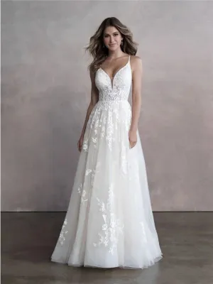 Size 6 Allure 9802 Champagne/Ivory Gown