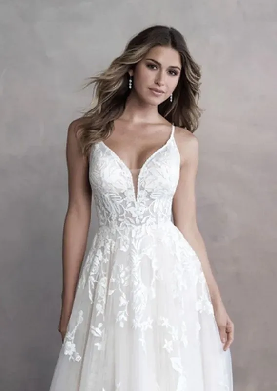 Size 6 Allure 9802 Champagne/Ivory Gown