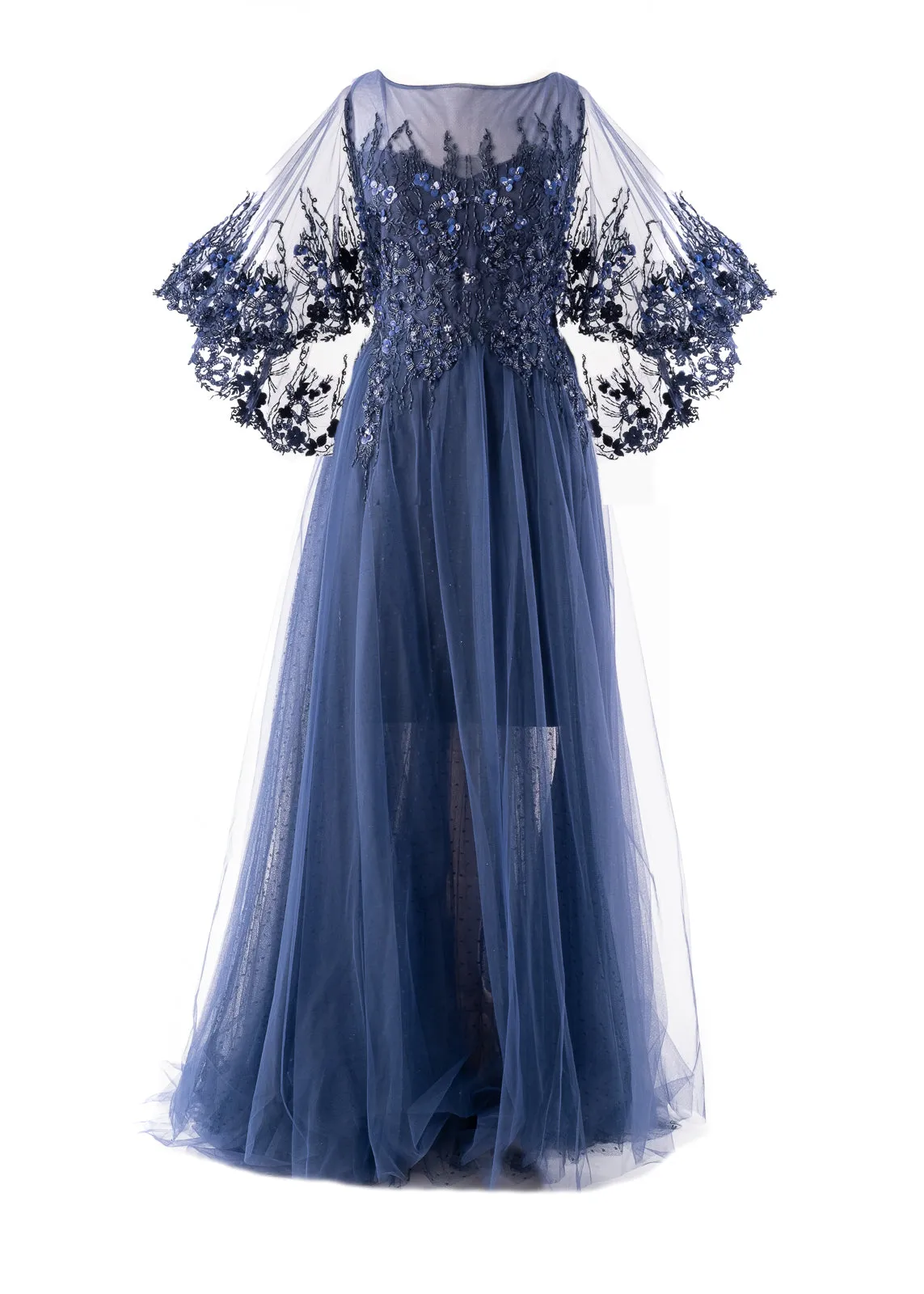 SK • Classic Gown with Cape Sleeves
