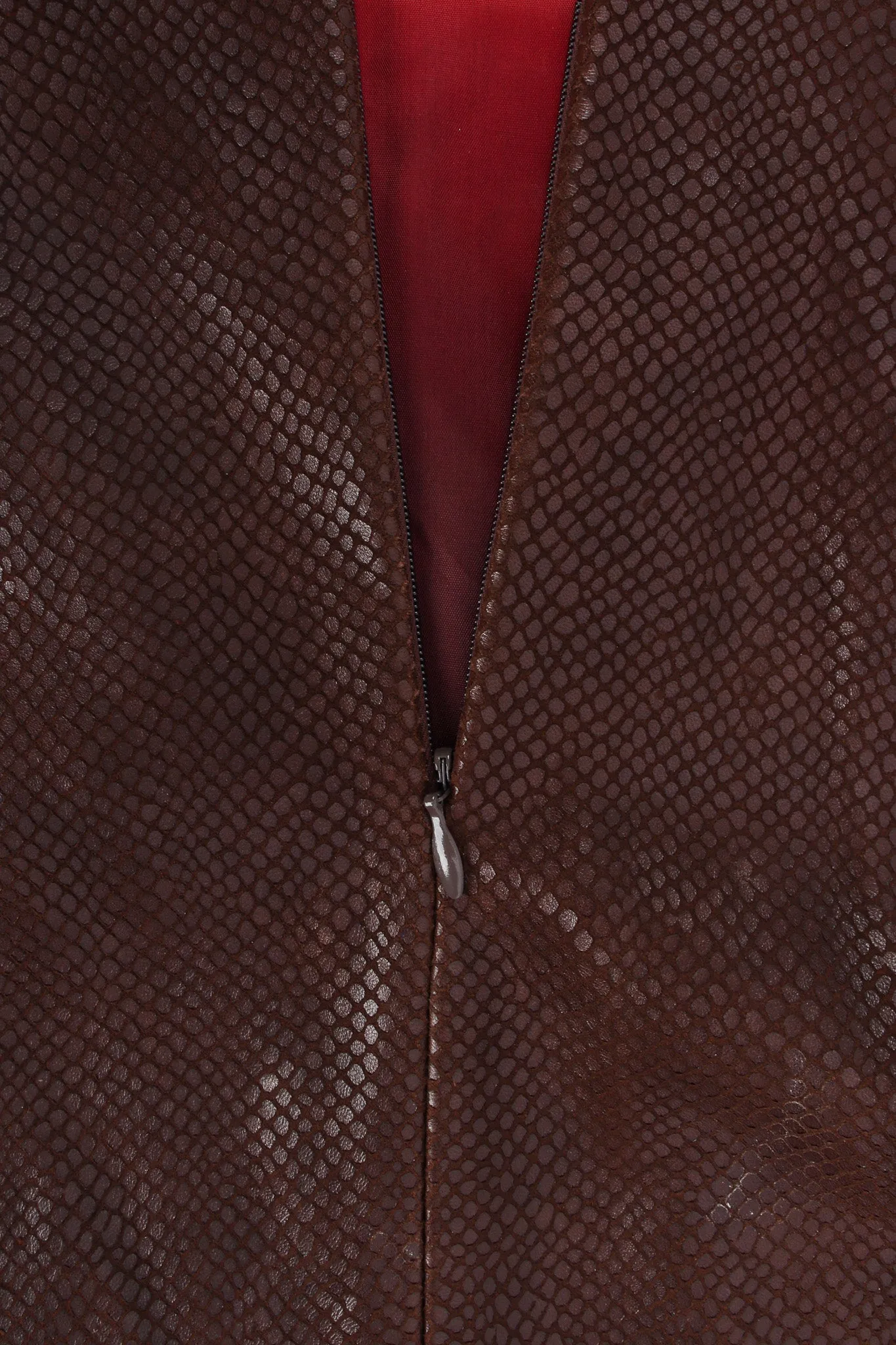 Snake Embossed Leather Skirt