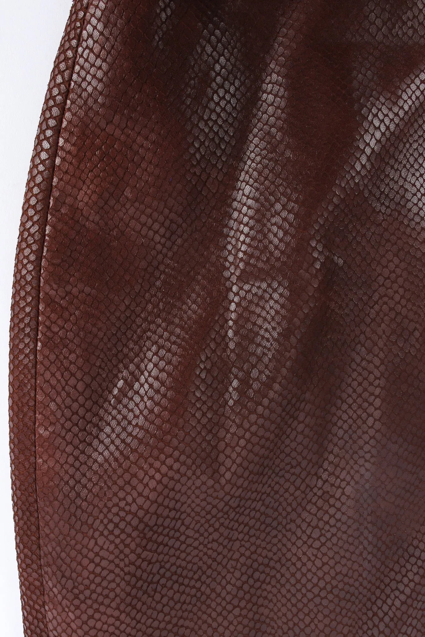 Snake Embossed Leather Skirt