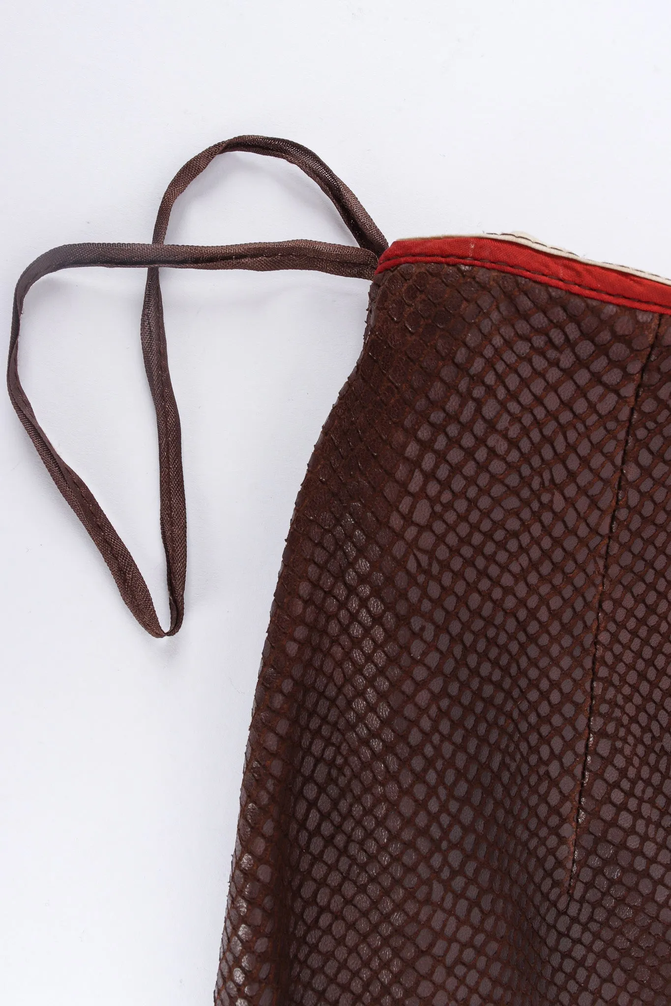 Snake Embossed Leather Skirt