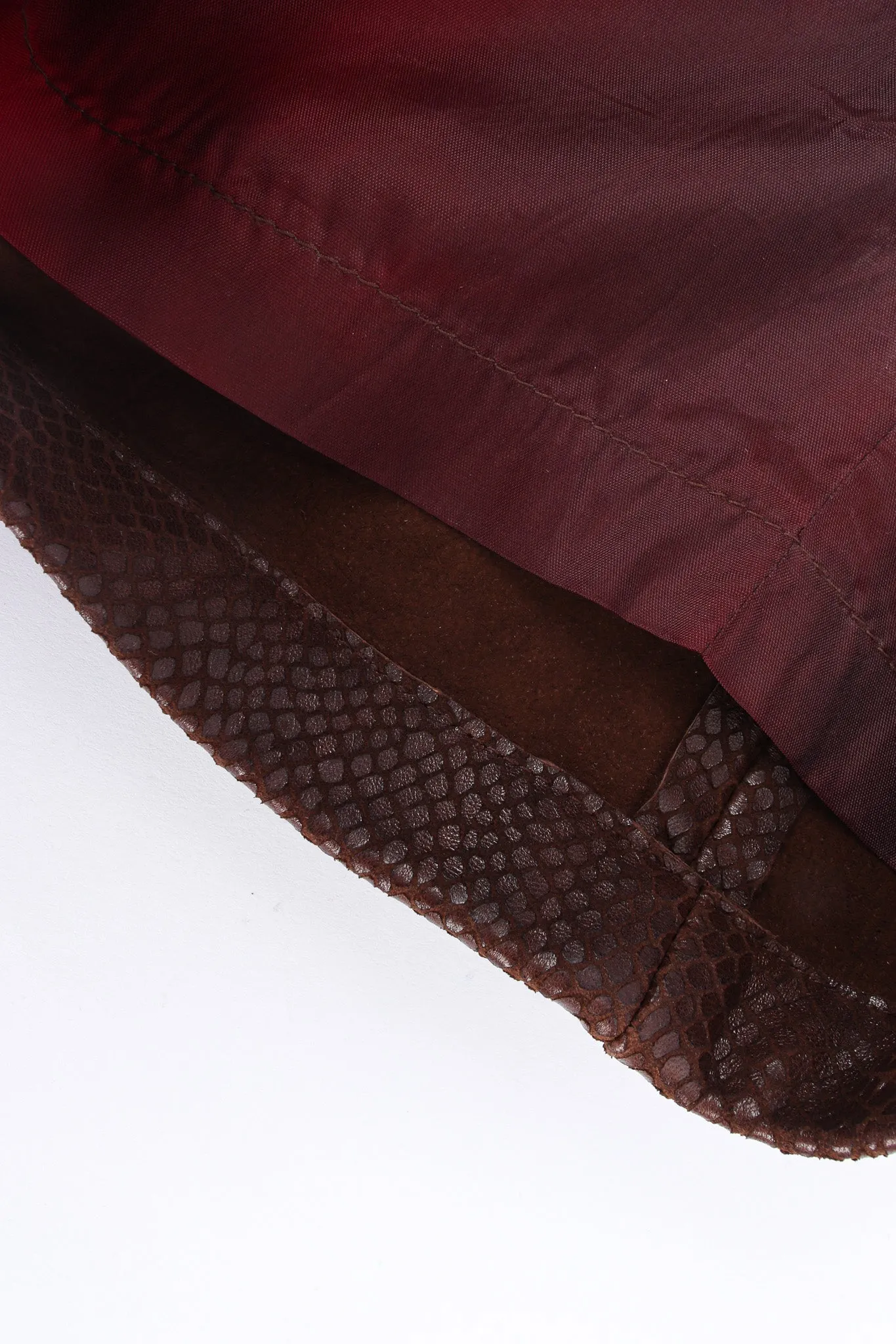 Snake Embossed Leather Skirt