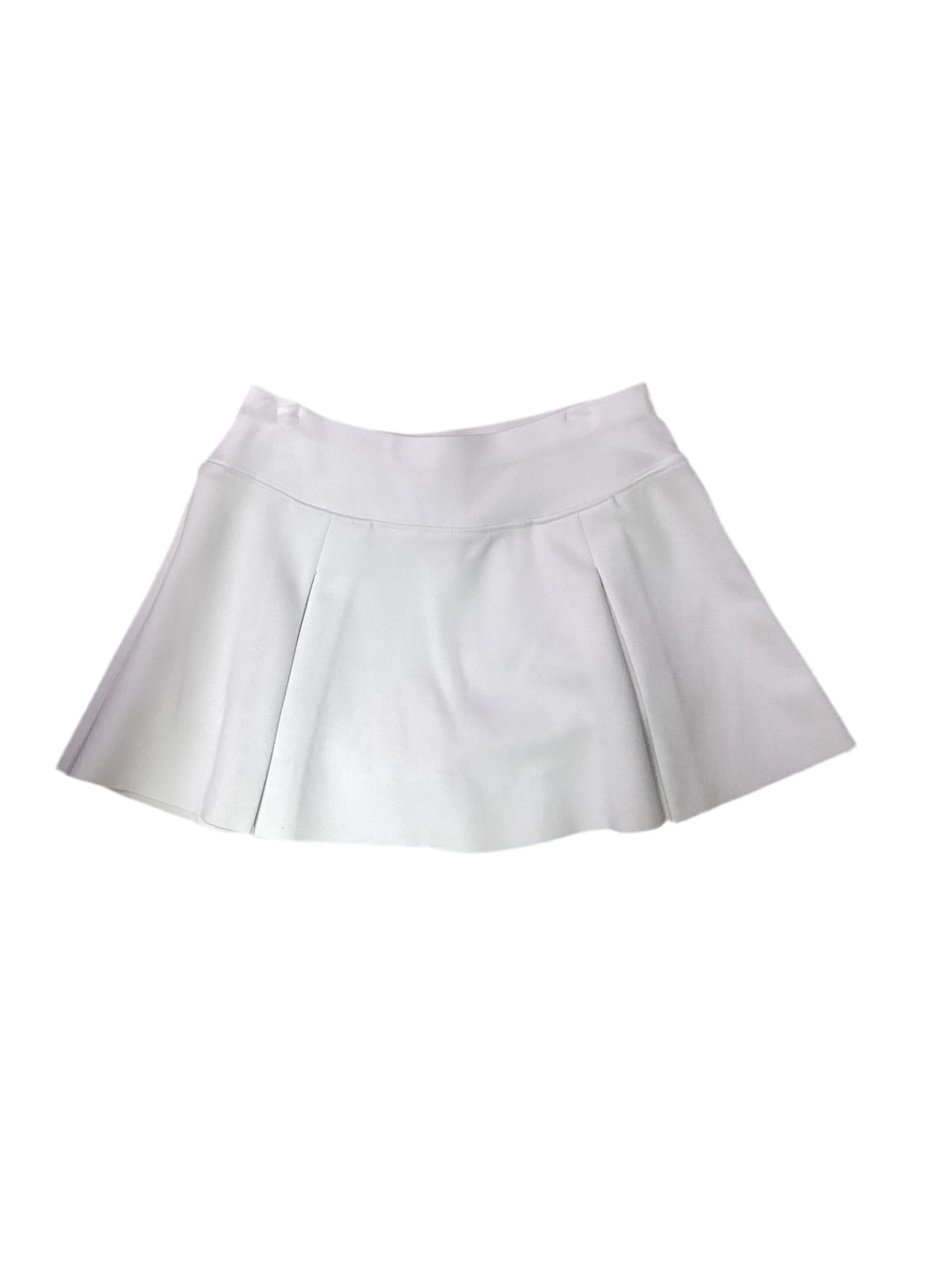 Solid White Pleated Skort