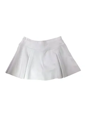 Solid White Pleated Skort