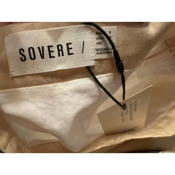 Sovere Destine Milk Tea Mini Skirt High Waist A-Line Size 6 Cream Cotton Blend