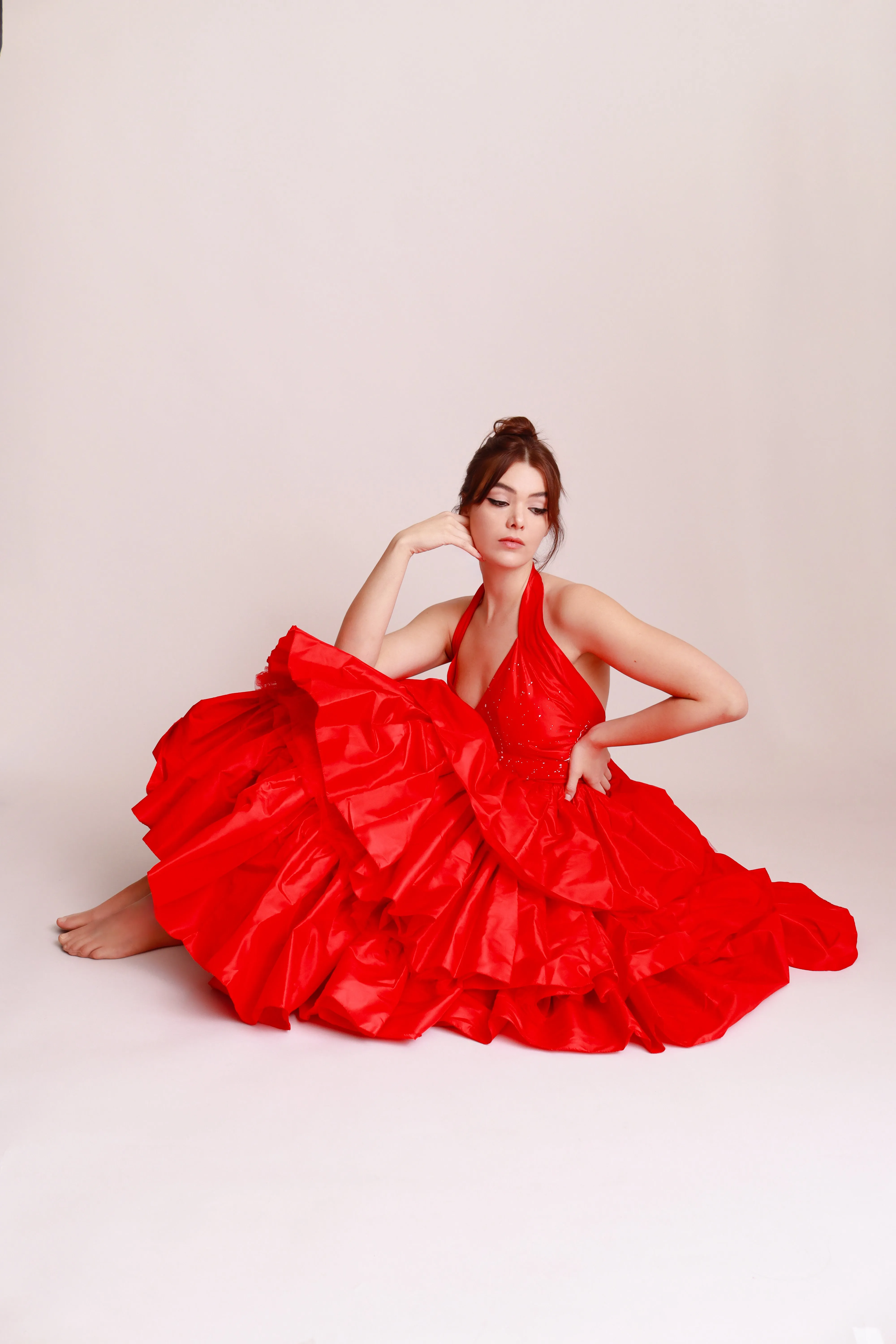 Splatter Tiered Party Gown