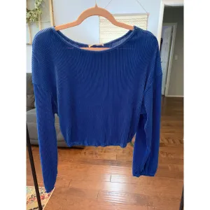 Spontaneous Long Sleeve Satin Top - Royal Blue