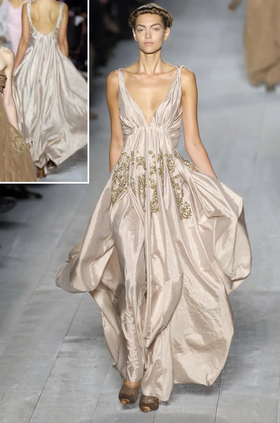 Spring 2007 John Galliano for Christian Dior Pale Blue Silk Voluminous Dress