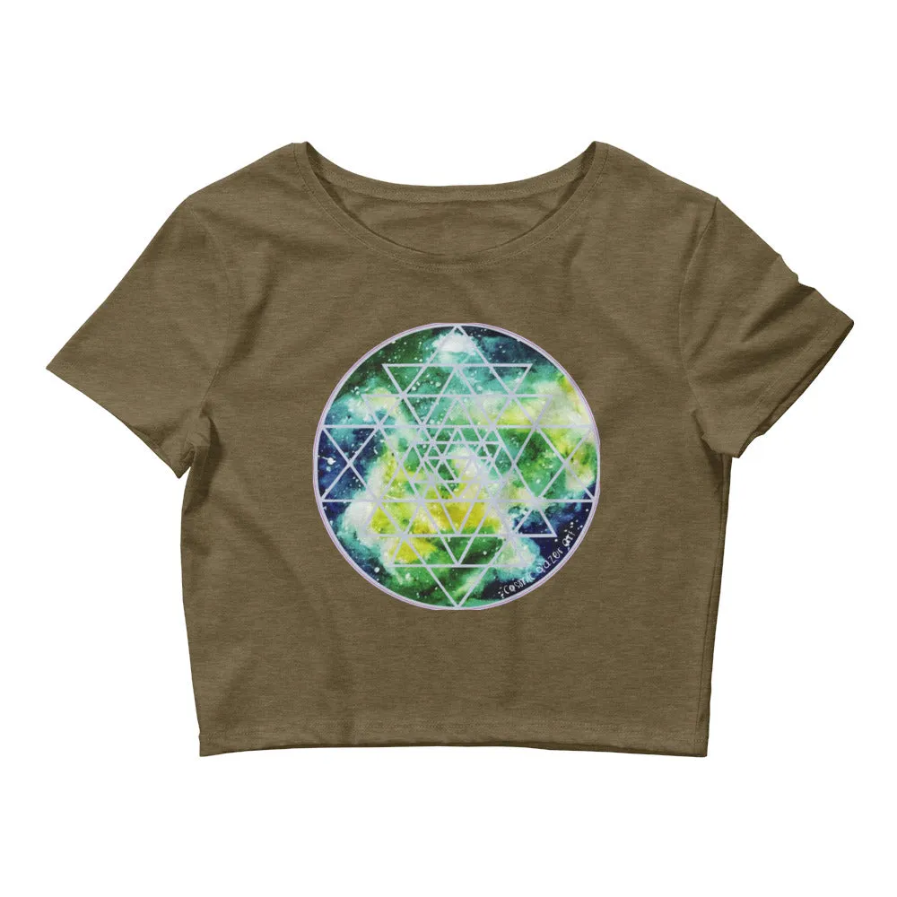 Sri Yantra Element Sacred Geometry Women's Crop Top