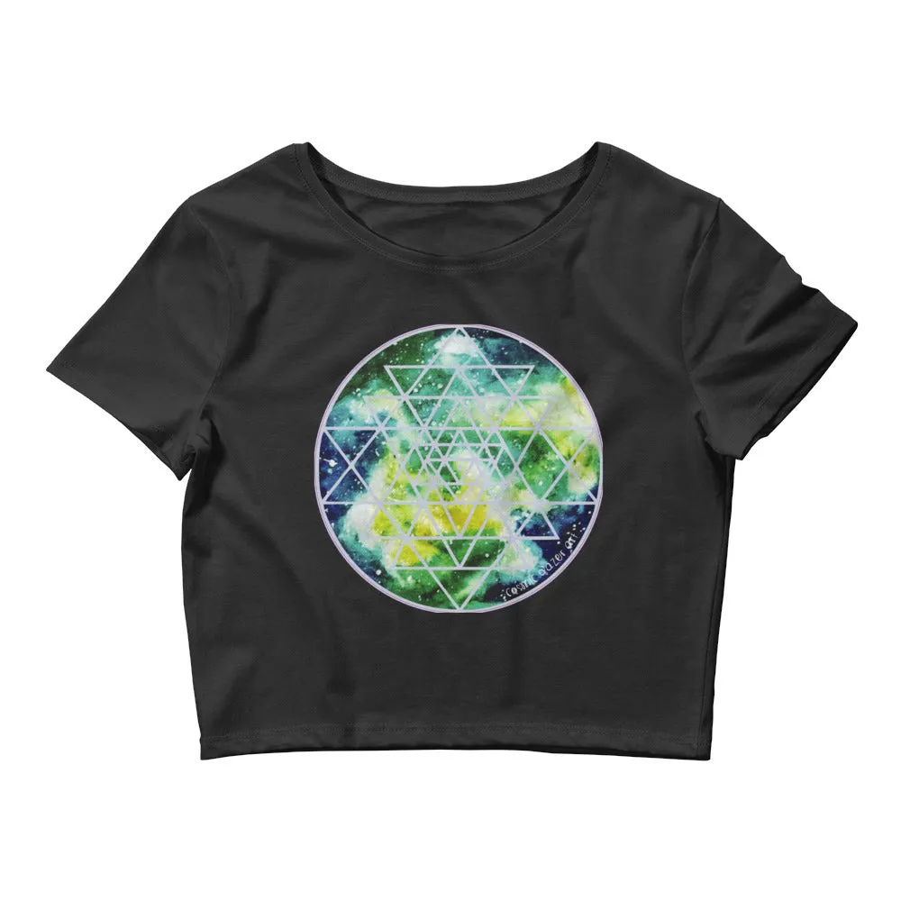 Sri Yantra Element Sacred Geometry Women's Crop Top