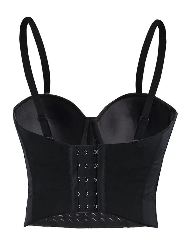 Steampunk Studs Rivets Beaded Clubwear Bustier Crop Top Bra