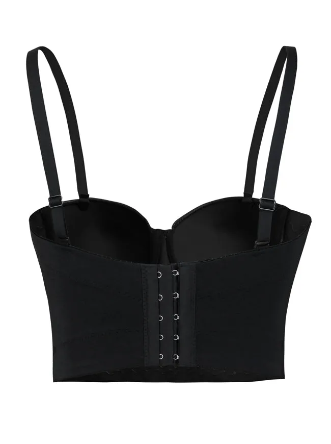 Steampunk Studs Rivets Beaded Clubwear Bustier Crop Top Bra