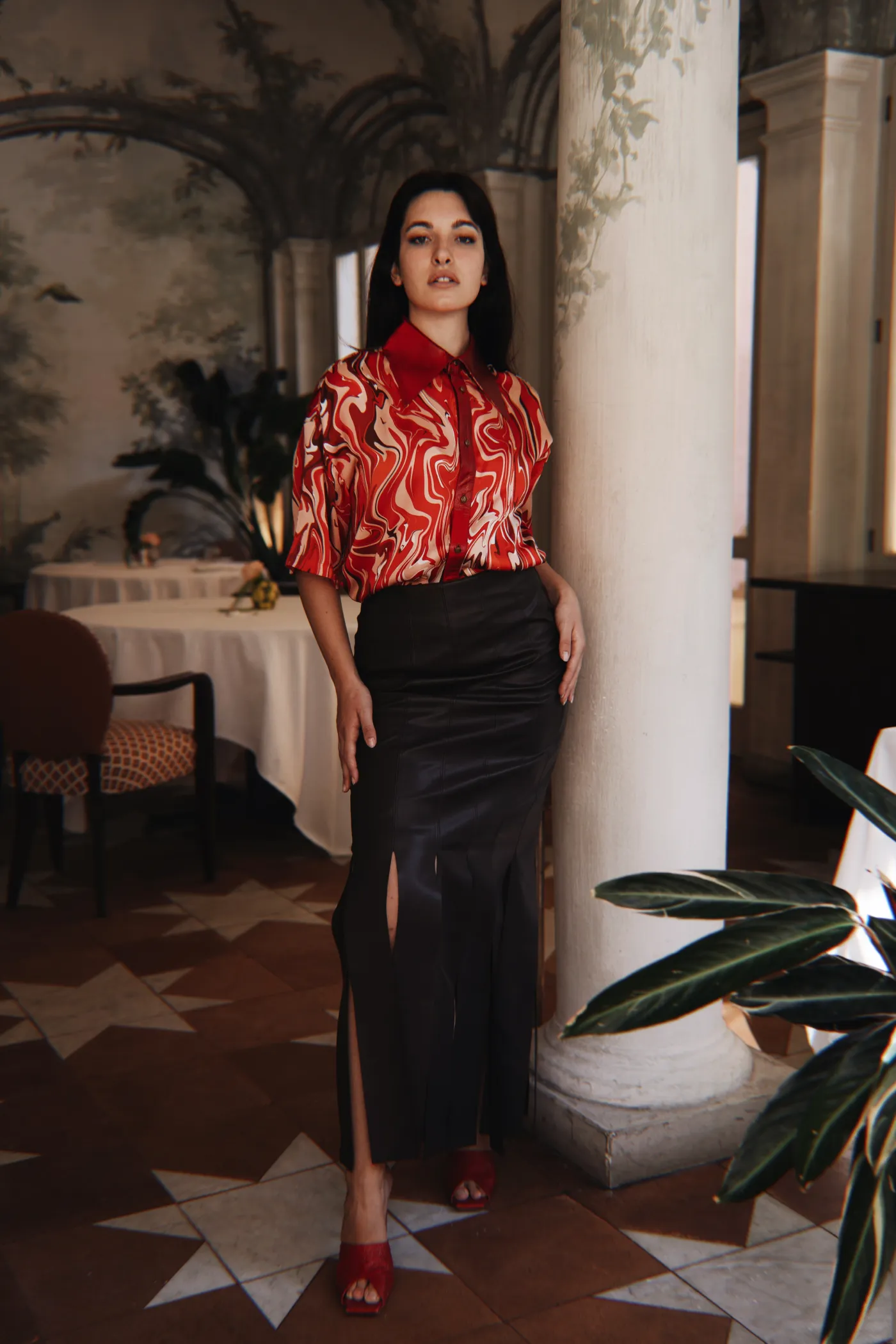 Strip Skirt - Vegan Leather