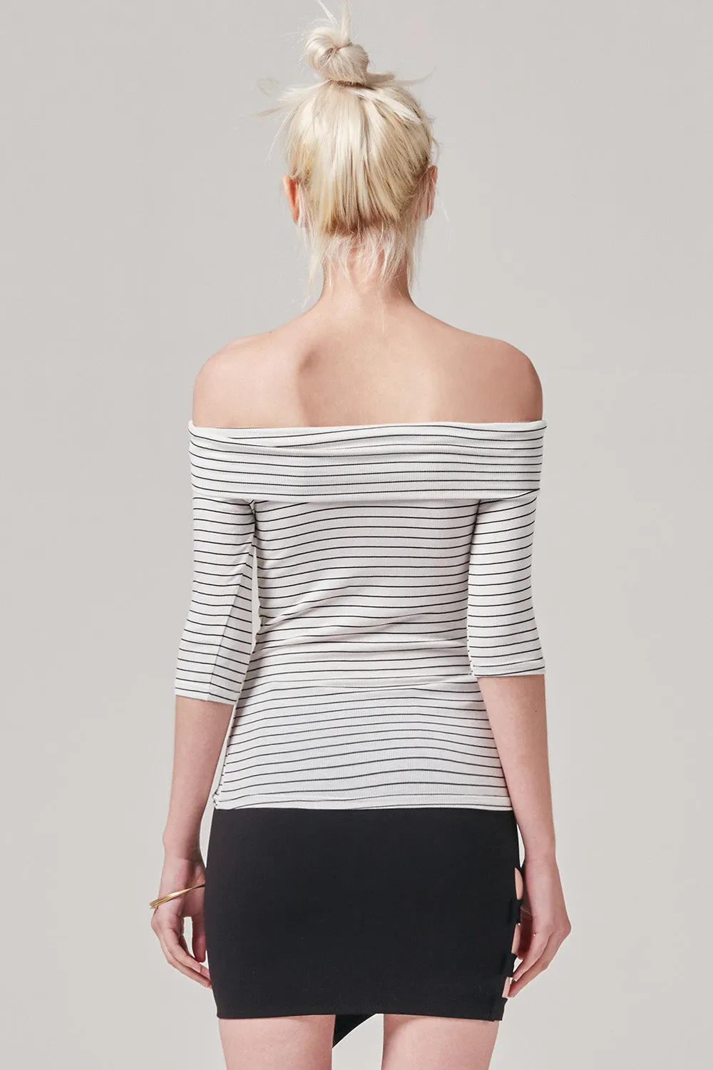 Striped Bardot Top