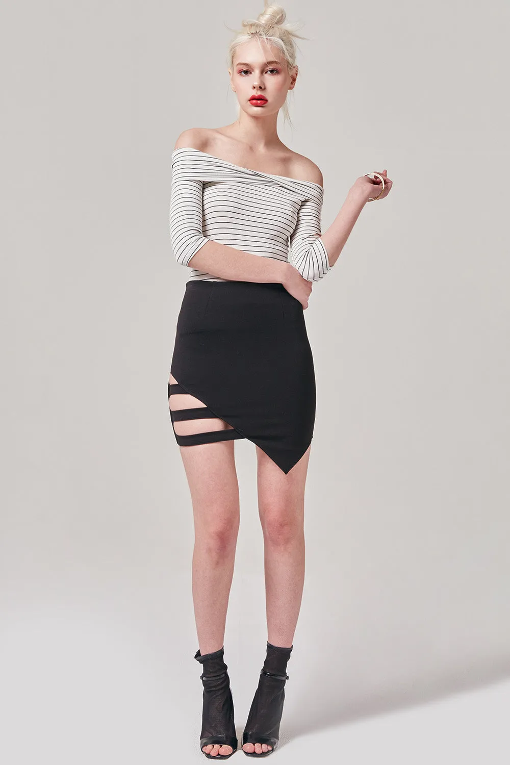 Striped Bardot Top