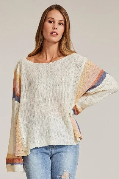 Striped Lightweight long sleeve top