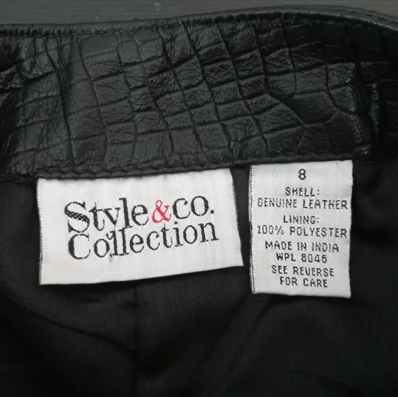 Style &amp; Co. Collection Genuine Leather Skirt