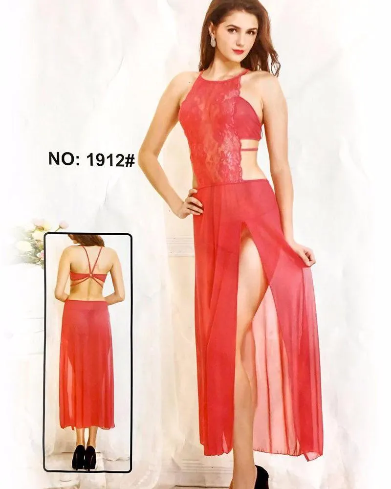 Summer Sexy Net Nighty 1912 - Long Net Open Nighty Dress