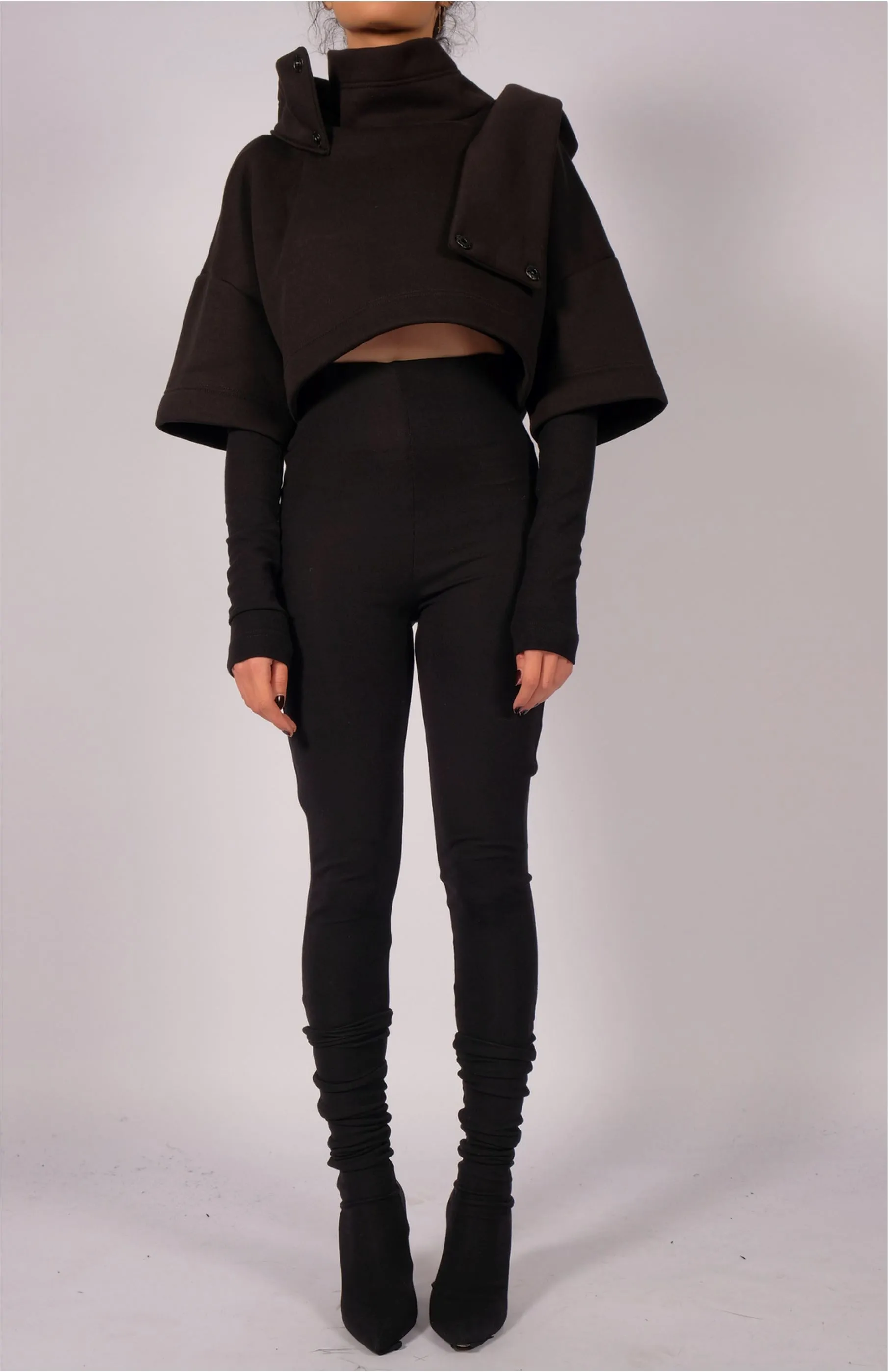 Sweatshirt Crop Top with Hood