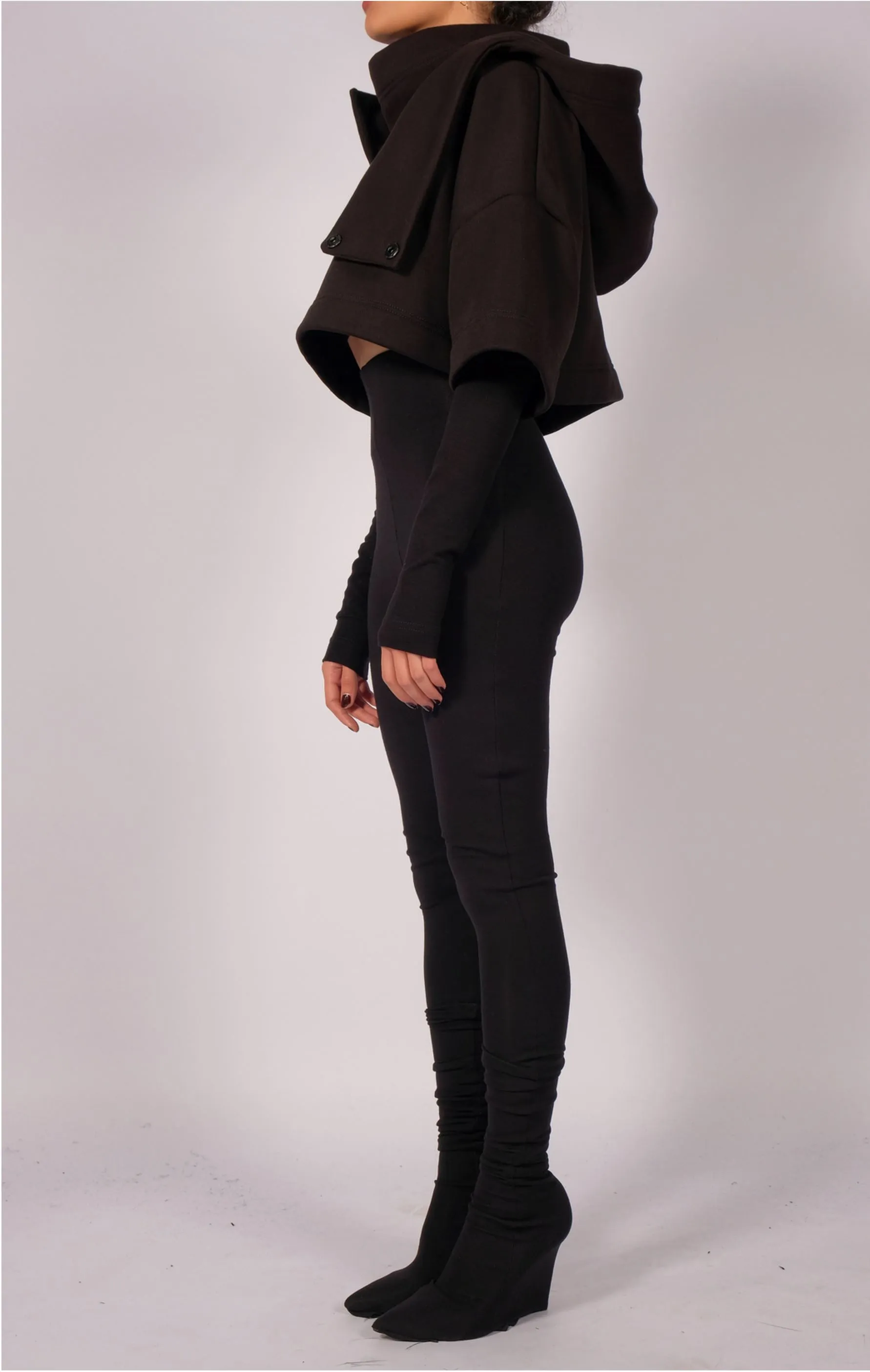 Sweatshirt Crop Top with Hood