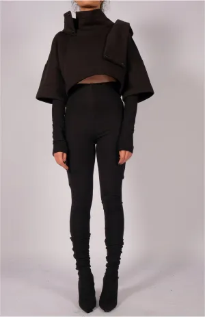 Sweatshirt Crop Top with Hood