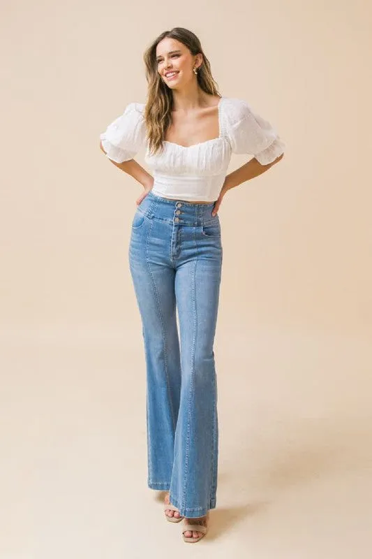 Sweetheart neckline ivory crop top