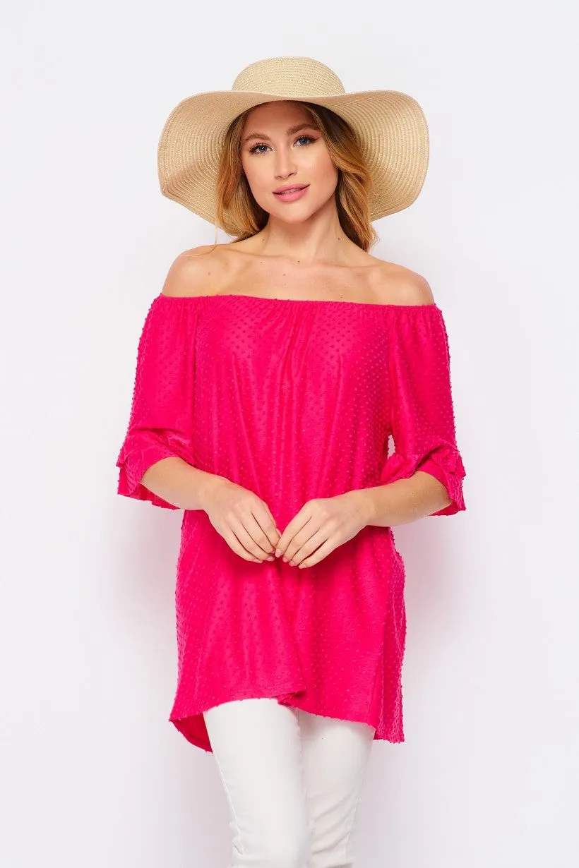 Swiss Dot Off Shoulder Top