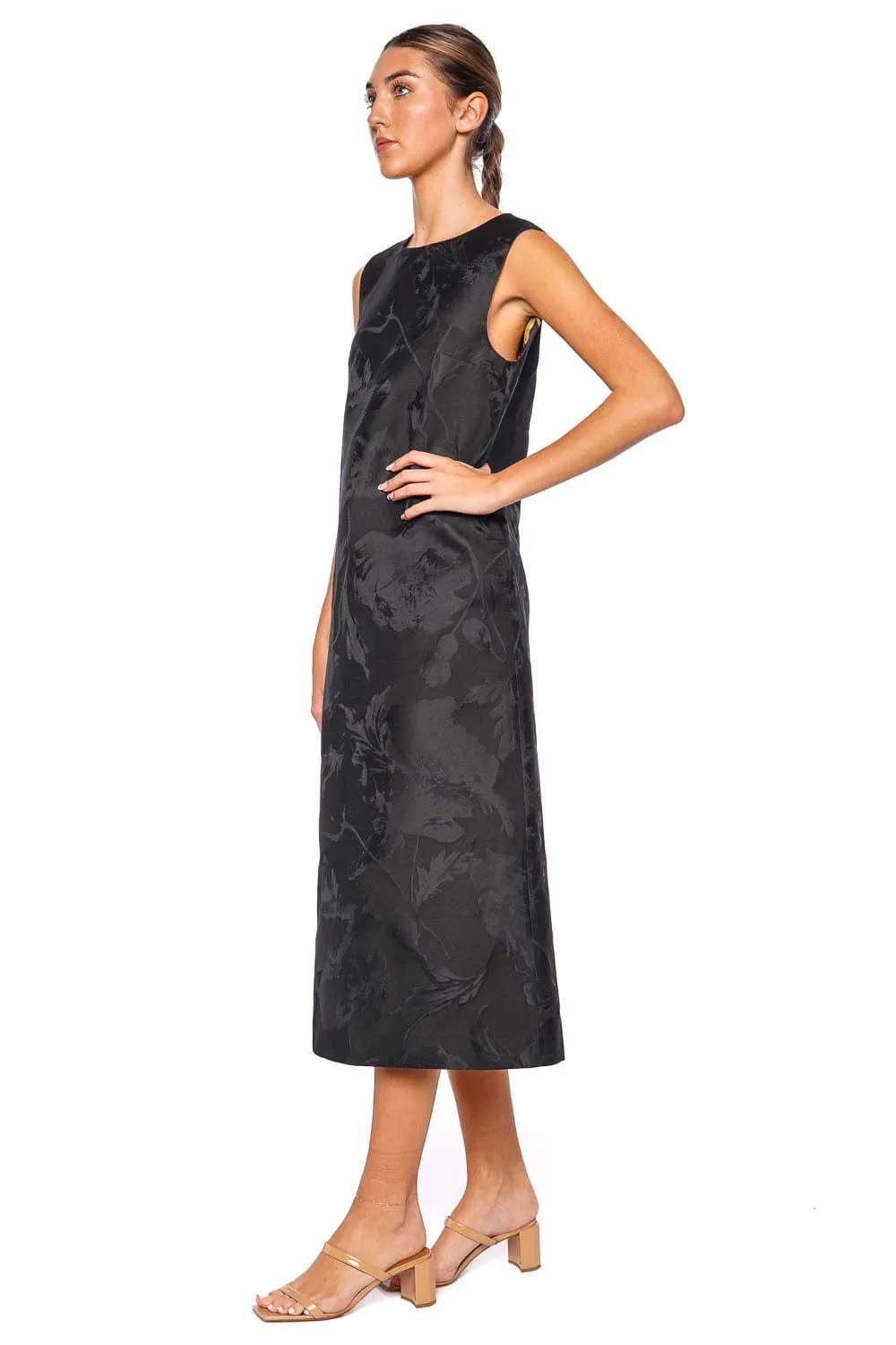 Sylph Jacquard Column Midi Dress